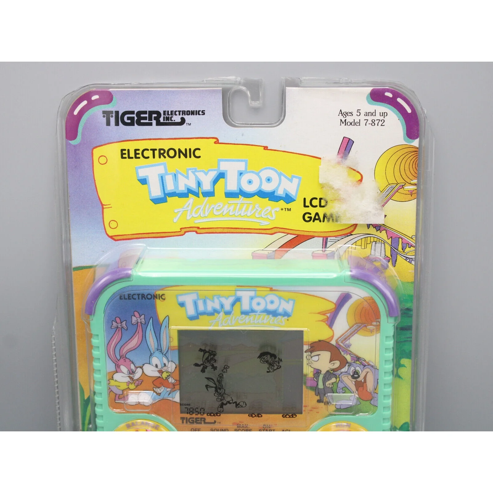 1991 Tiger Electronic Tiny Toon Adventures Handheld LCD Game Open Packaging MIB - Image 2