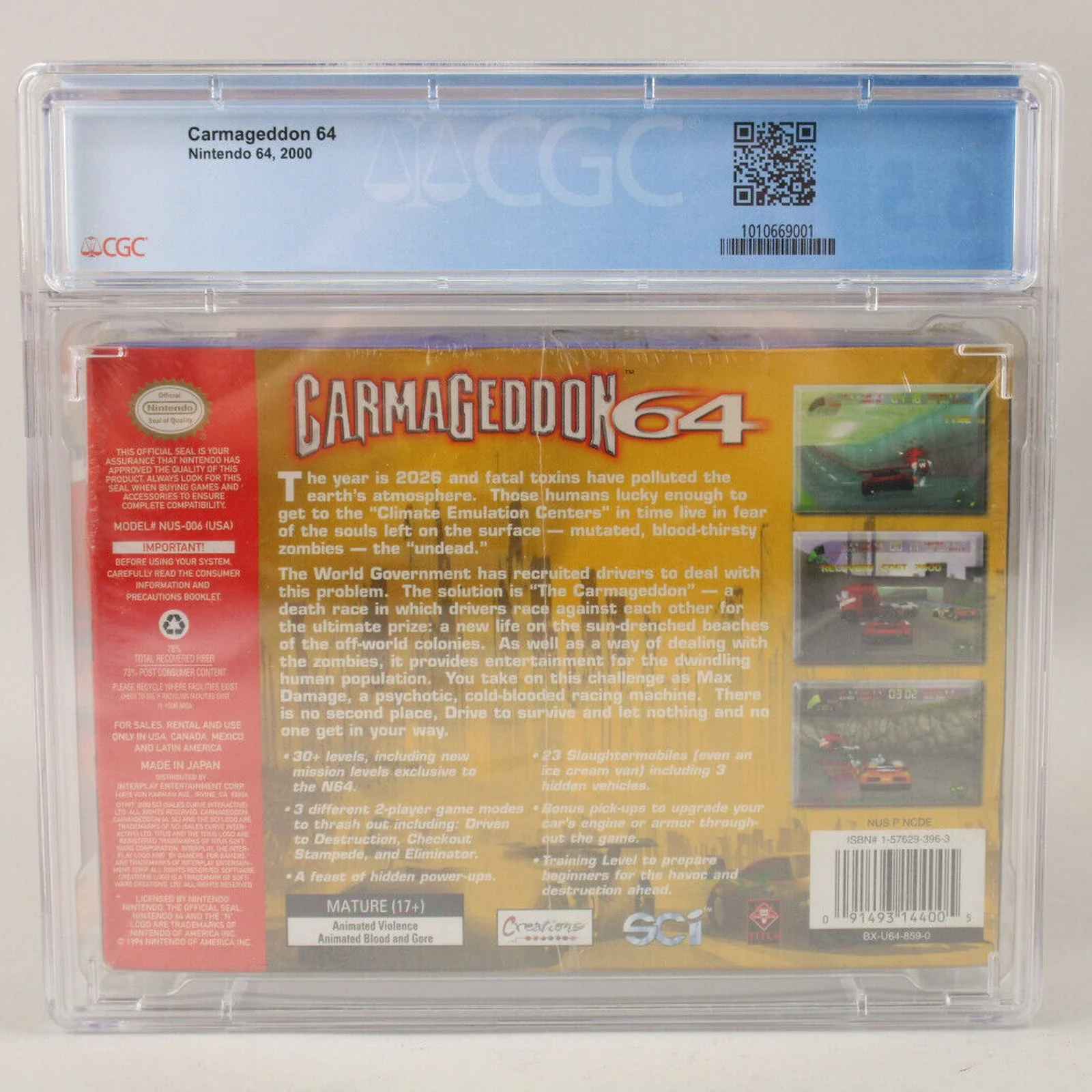 Carmageddon 64 Nintendo N64 New Sealed CGC Graded 6.5 B Ex. Low Pop! VGA Wata - Image 4
