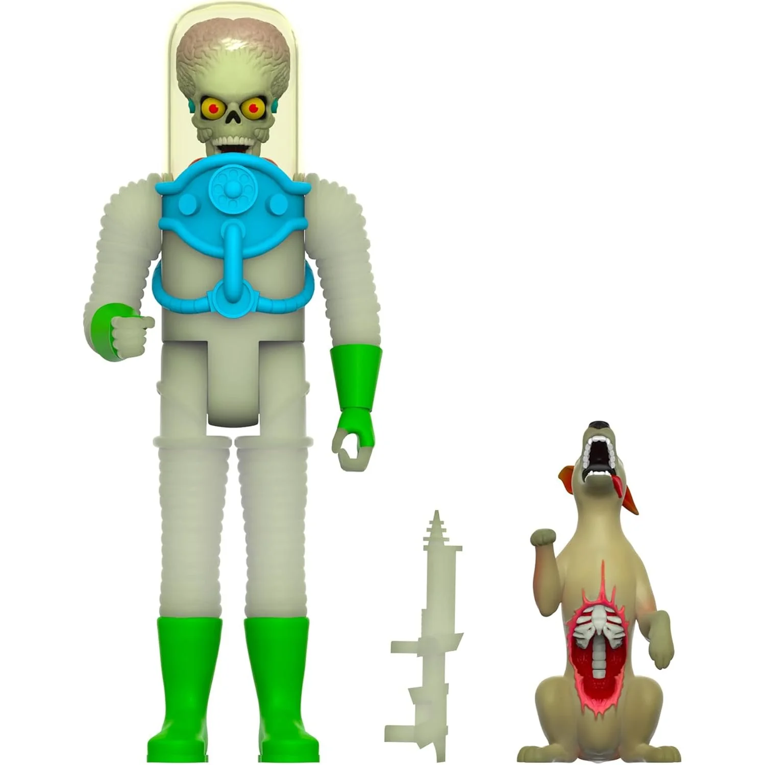 Mars Attacks Martian Destroying a Dog #36 (Glow in the Dark) Action Figure - Super7 - ReAction