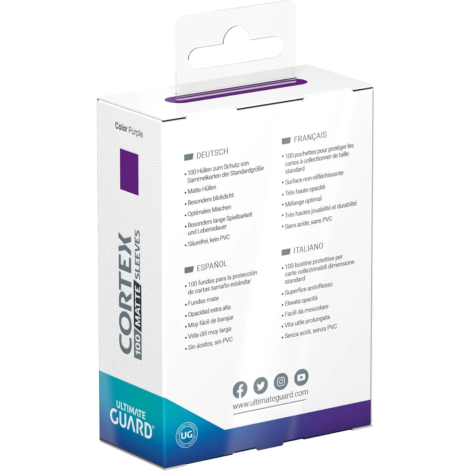Cortex Matte TCG Card Sleeves - Purple, 100 Count, Standard Size - Ultimate Guard - Image 4