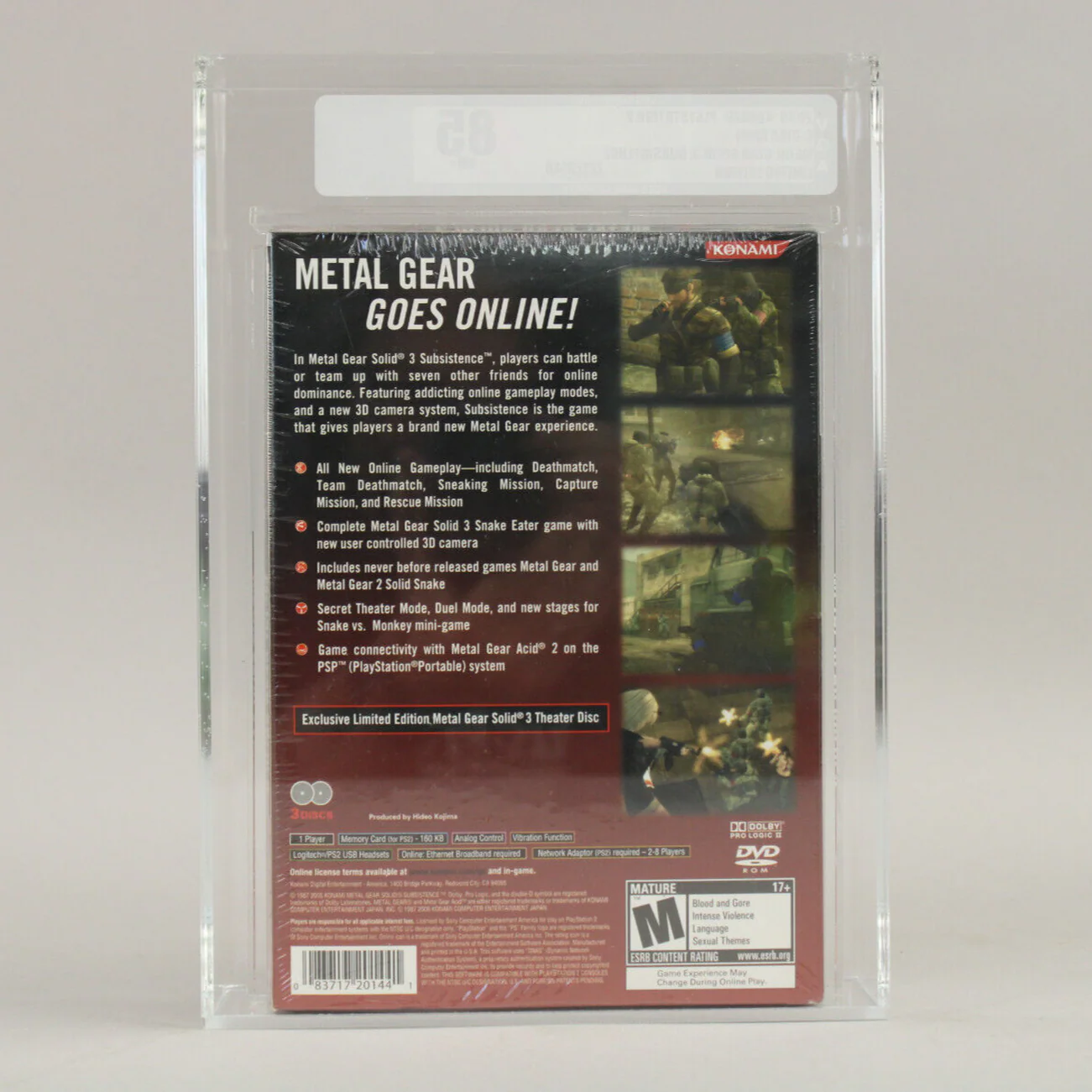 Metal Gear Solid 3 Subsistence Limited Edition Sony PlayStation 2 PS2 VGA 85 NM+ - Image 3