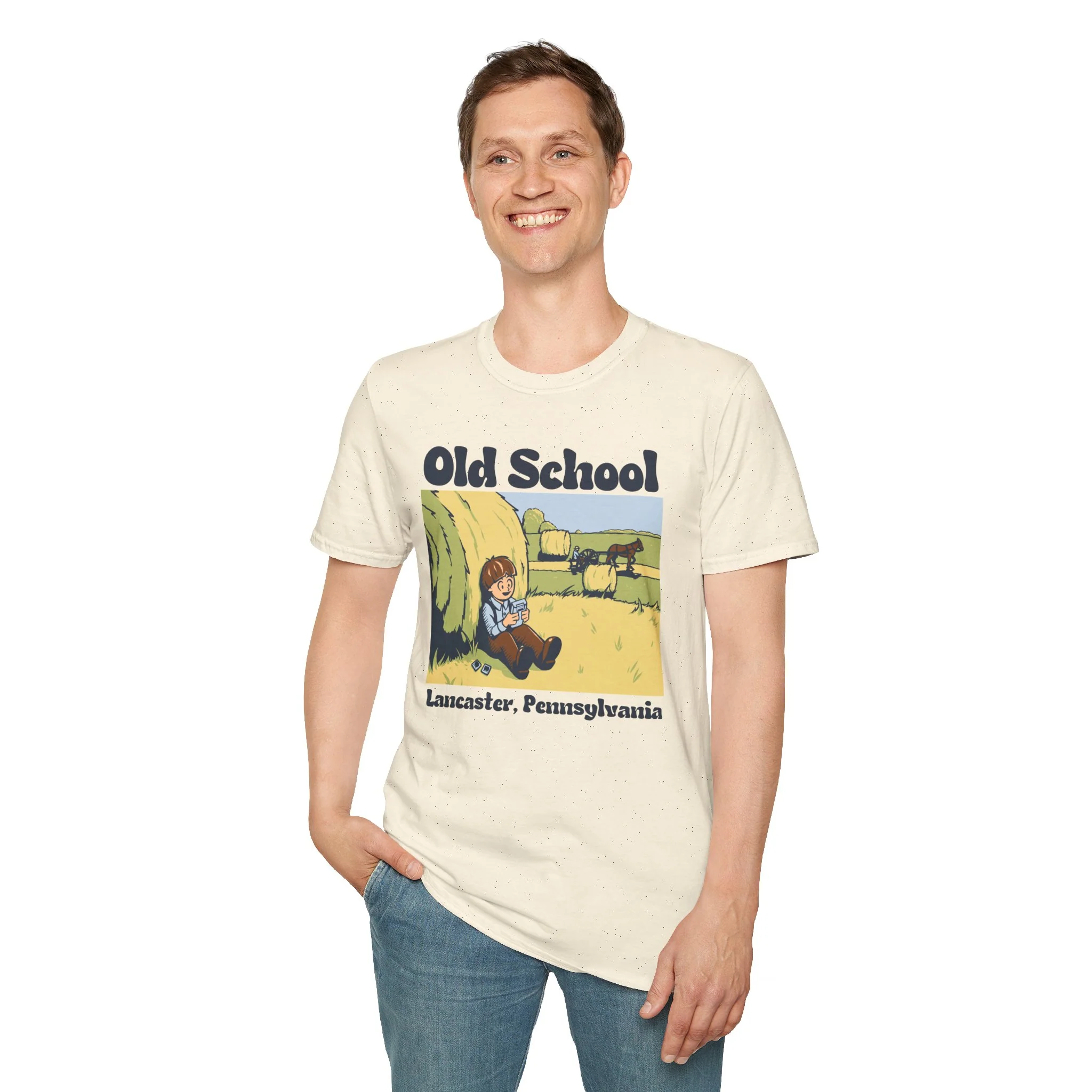 Old School Lancaster Unisex Softstyle T-Shirt - Image 7