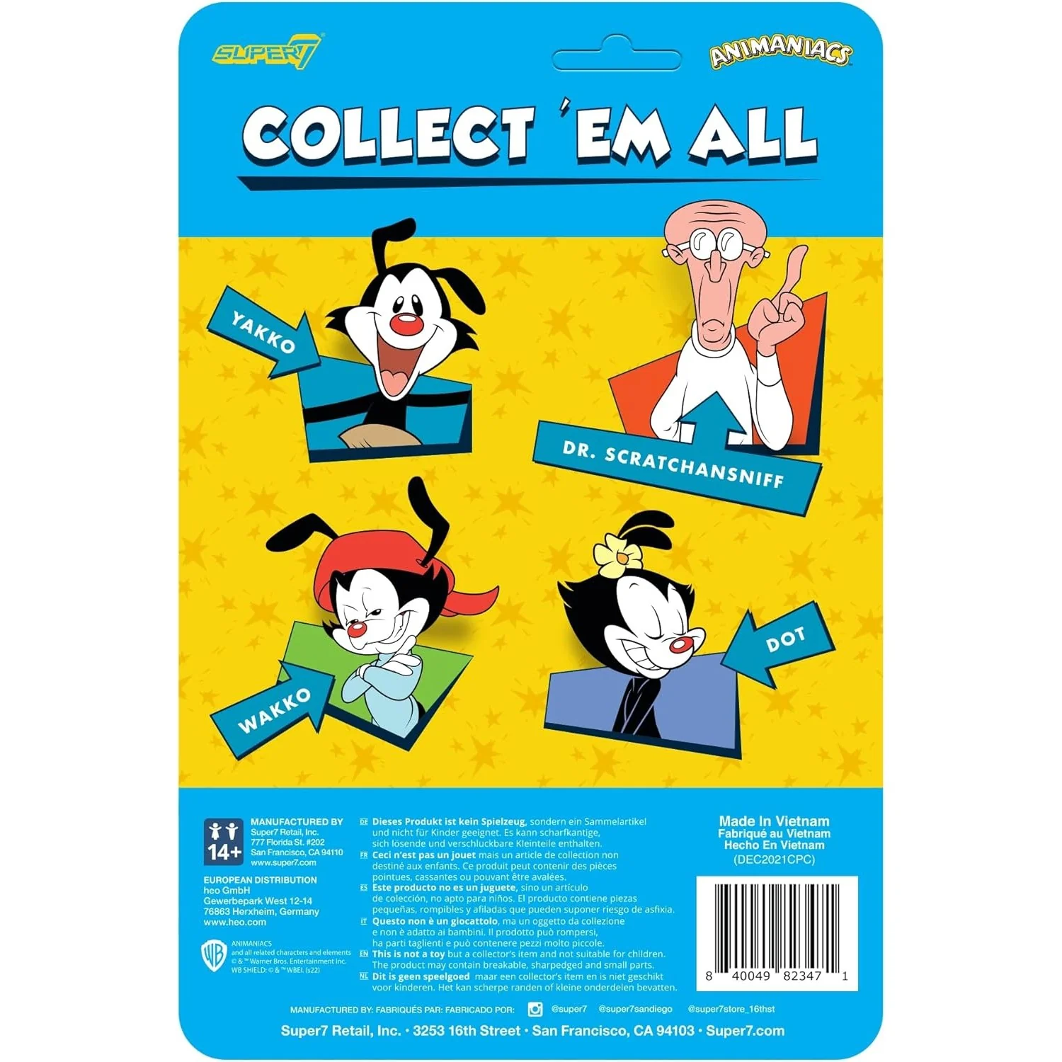Animaniacs Wakko Action Figure - Super7 - ReAction (Wave 1) - Image 3